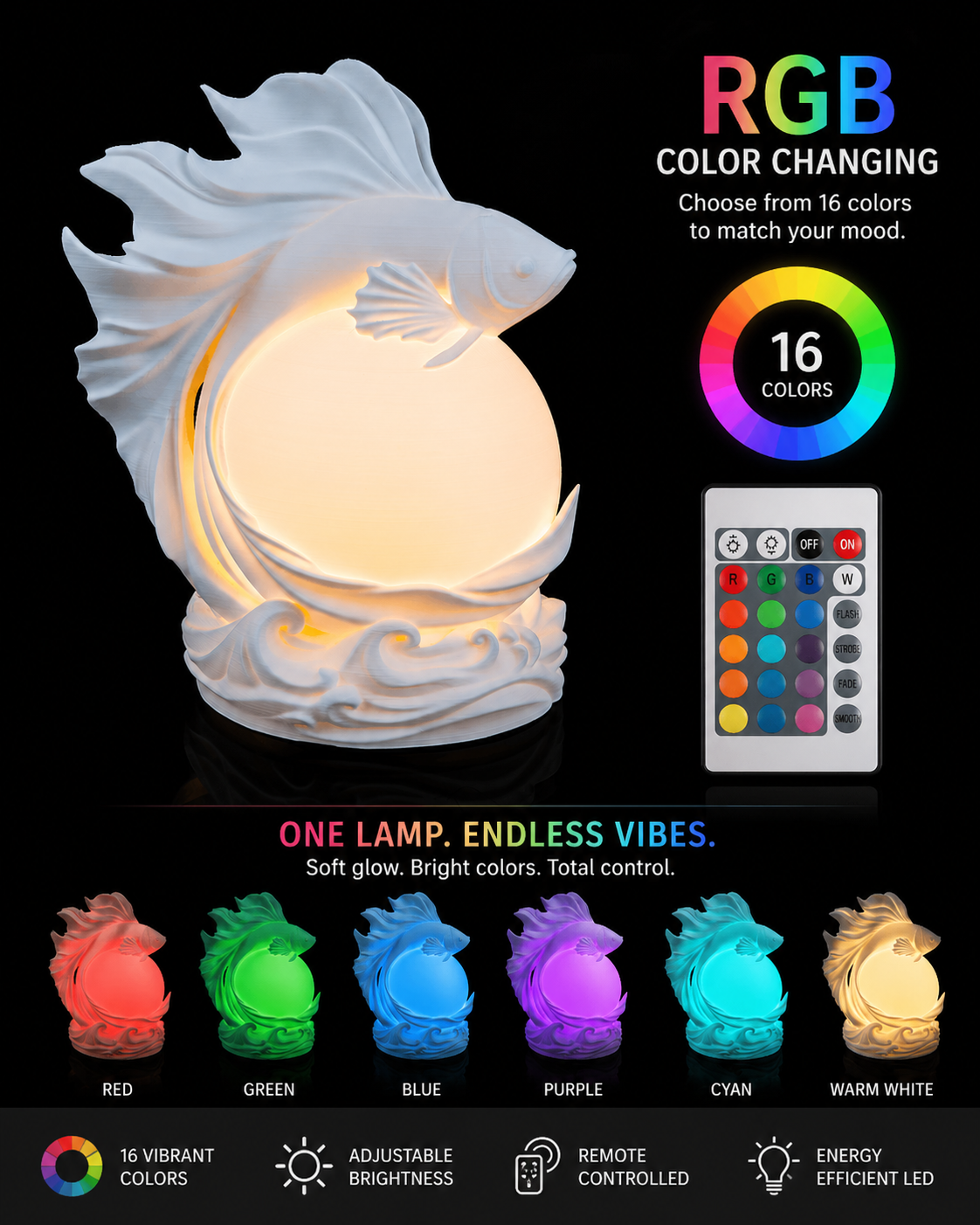 GlowOrb Betta Fish Lamp