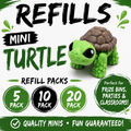 Mini Turtle Refill Pack – 3D Printed Prize Bin Toys – Choose 5, 10 or 20 – Classroom Rewards, Party Favors, Treasure Box Fillers