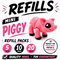 Mini Piggy Refill Pack – 3D Printed Prize Bin Toys – Choose 5, 10 or 20 – Classroom Rewards, Party Favors, Treasure Box Fillers