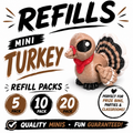Mini Turkey Refill Pack – 3D Printed Prize Bin Toys – Choose 5, 10 or 20 – Classroom Rewards, Party Favors, Treasure Box Fillers