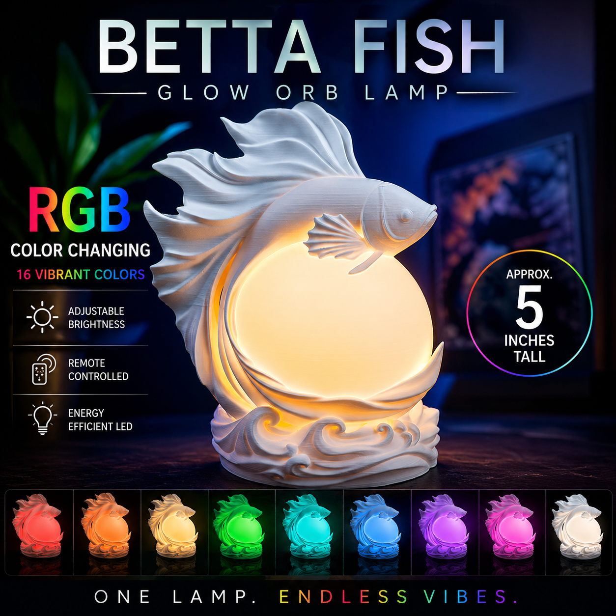 GlowOrb Betta Fish Lamp