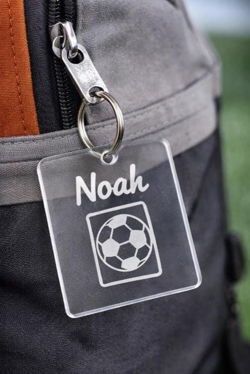 Personalized Name Backpack Tag, Acrylic Keychain, Laser Engraved Name Tag, Custom Kids Bag Tag, Gamer Gift