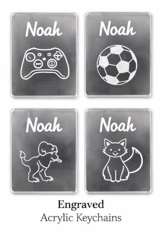 Personalized Name Backpack Tag, Acrylic Keychain, Laser Engraved Name Tag, Custom Kids Bag Tag, Gamer Gift