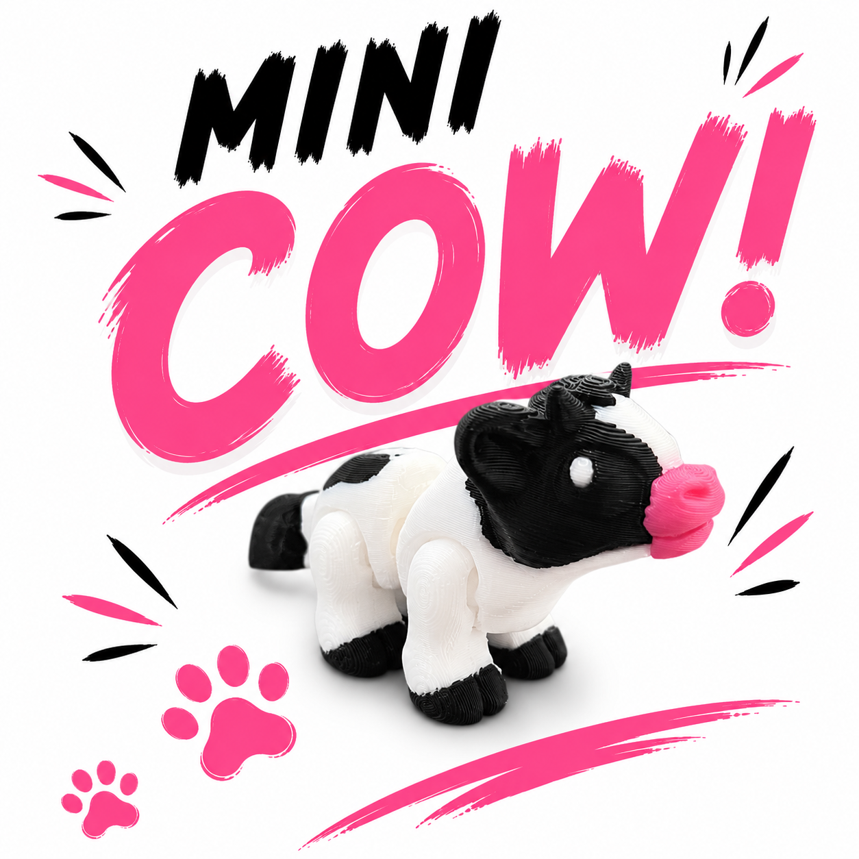 Mini Cow Refill Pack – 3D Printed Prize Bin Toys – Choose 5, 10 or 20 – Classroom Rewards, Party Favors, Treasure Box Fillers