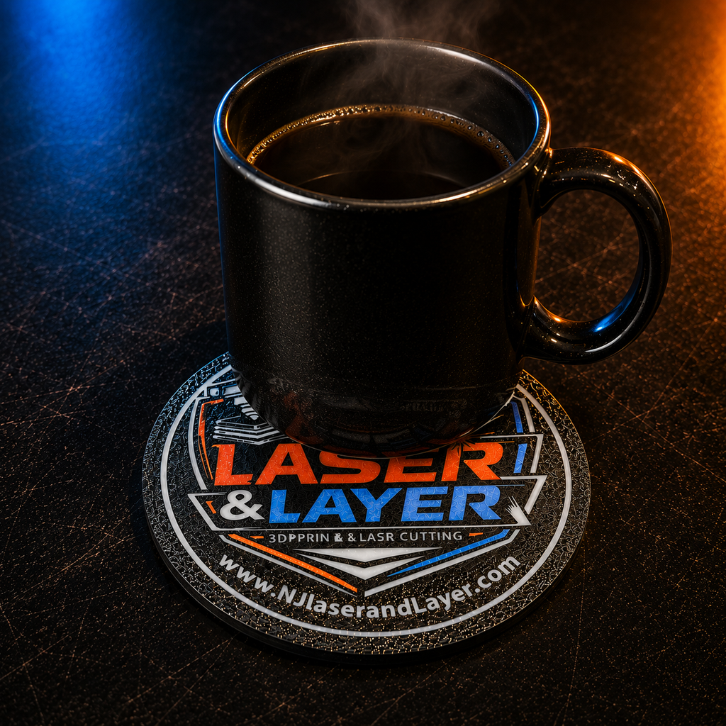 Custom Logo Coasters – Personalized 4 Pack | Business, Wedding, Gift & Company Branded Drink Coasters