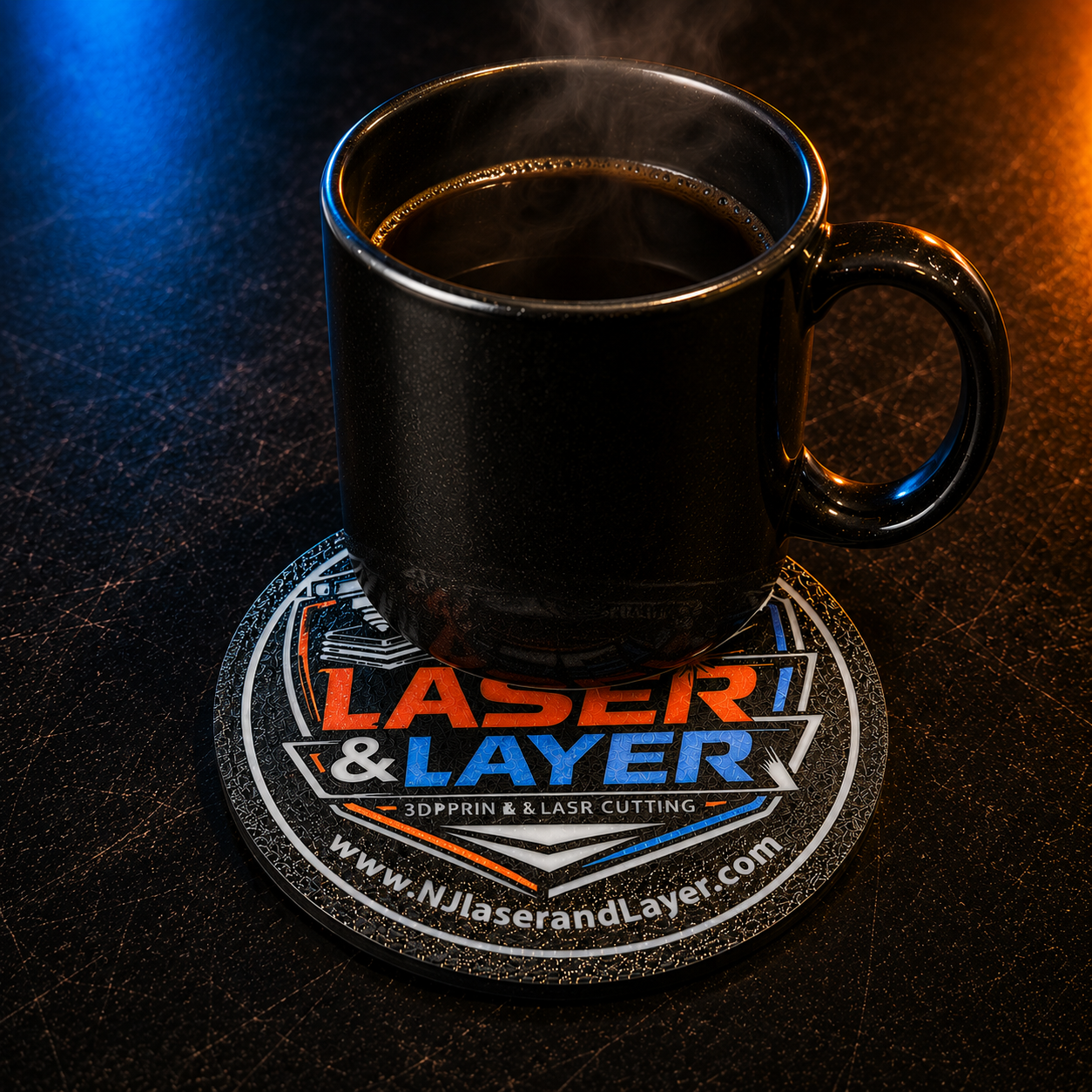 Custom Logo Coasters – Personalized 4 Pack | Business, Wedding, Gift & Company Branded Drink Coasters