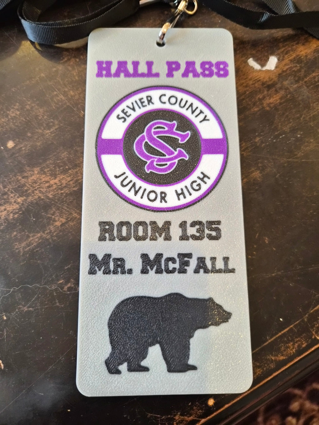 Custom Hall Pass | Personalized Teacher Pass with Lanyard | School Hall Pass | Classroom Pass | Custom School Logo | Full Color Printed