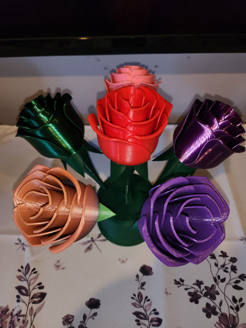 3D Printed Rose Flower – Forever Rose Gift – Long Stem Decorative Rose – Mother’s Day, Valentine’s Day, Anniversary Gift