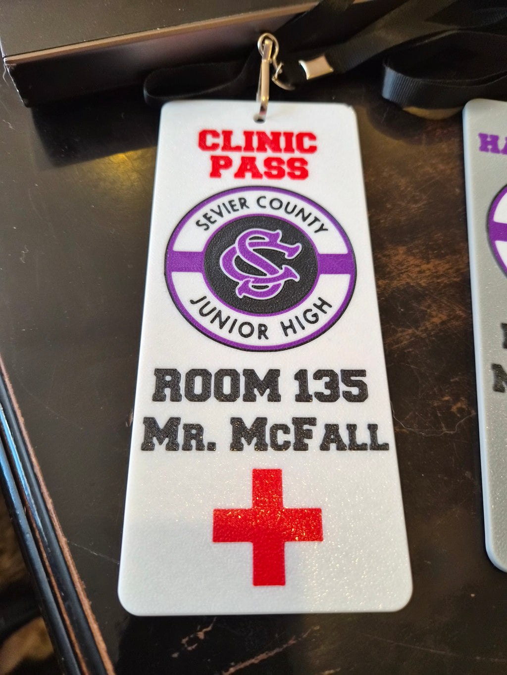 Custom Hall Pass | Personalized Teacher Pass with Lanyard | School Hall Pass | Classroom Pass | Custom School Logo | Full Color Printed